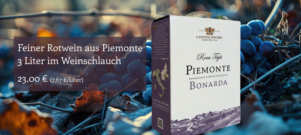 Bonarda Piemont Rotwein aus dem Weinschlauch