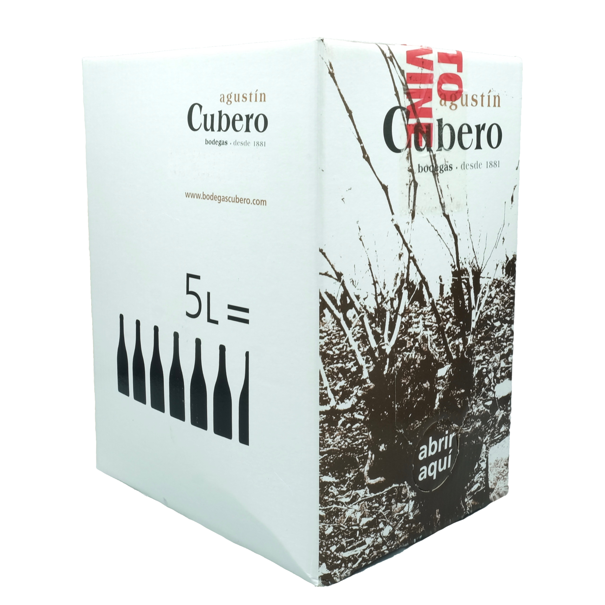 Vino Cubero Wein Liter Rebenzeit in – 5 Box Bianco Agustin Bag
