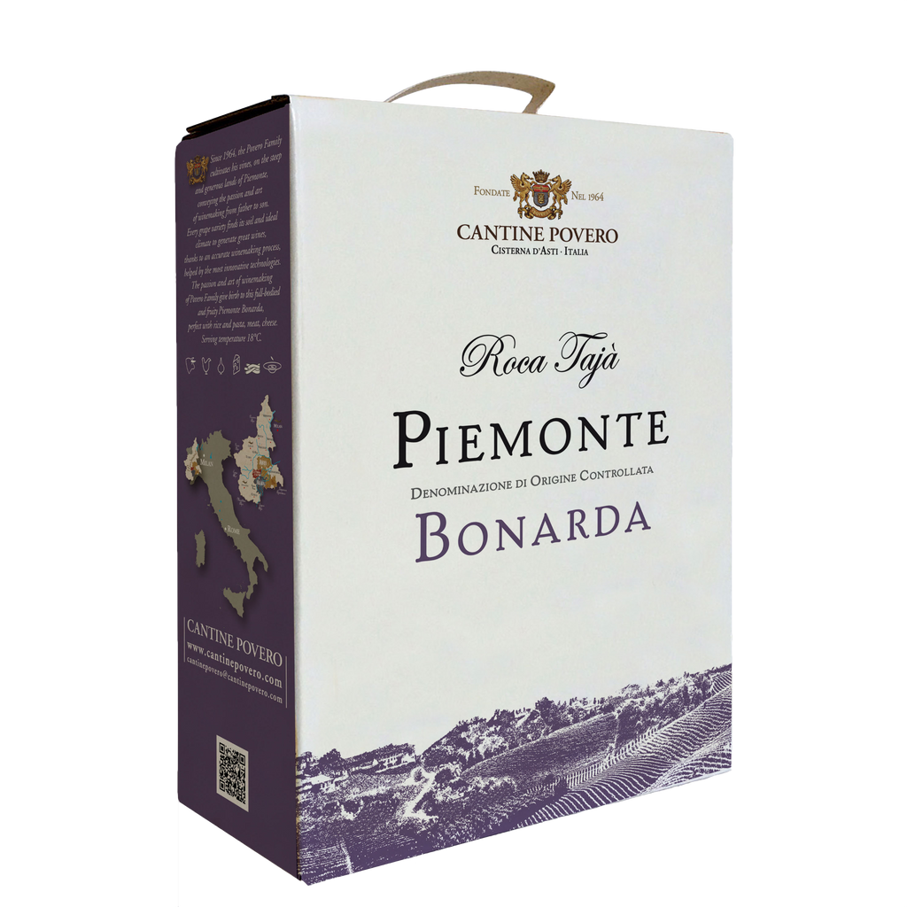 Ein Wein so gut wie die Herkunft. Roca Taja' Piemonte DOC Bonarda 2021 3 Liter Bag in Box