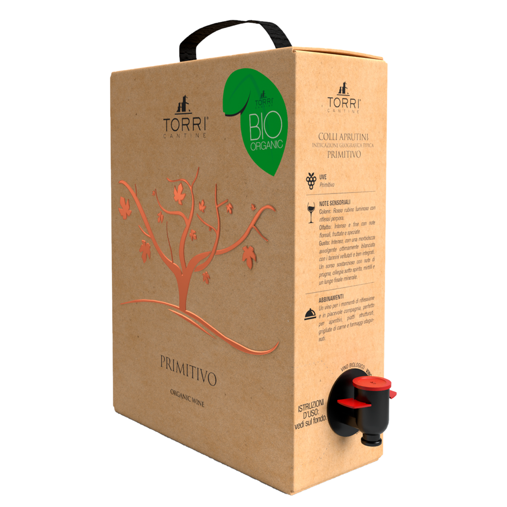 3 Liter Bag in Box Primitivo Weinschlauch. Nachhaltig und gut. Gekauft bei Rebenzeit