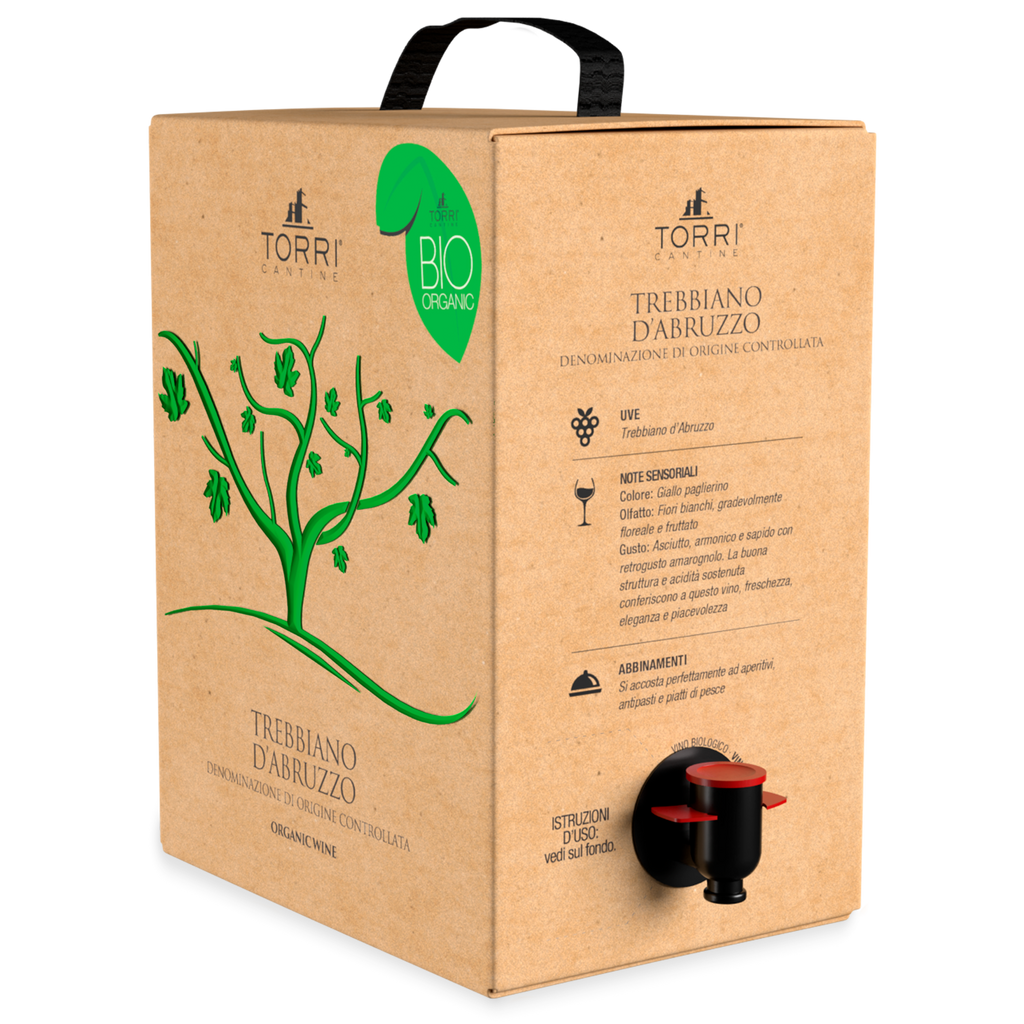 Bio Weißwein im Weinschlauch. Trebbiano D’Abruzzo DOC BIO 5 Liter Bag in Box 
